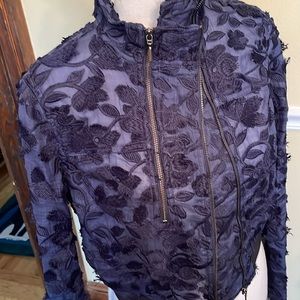 ElieTahari Suri Jacket - NWT beautiful navy blue sheer fabric